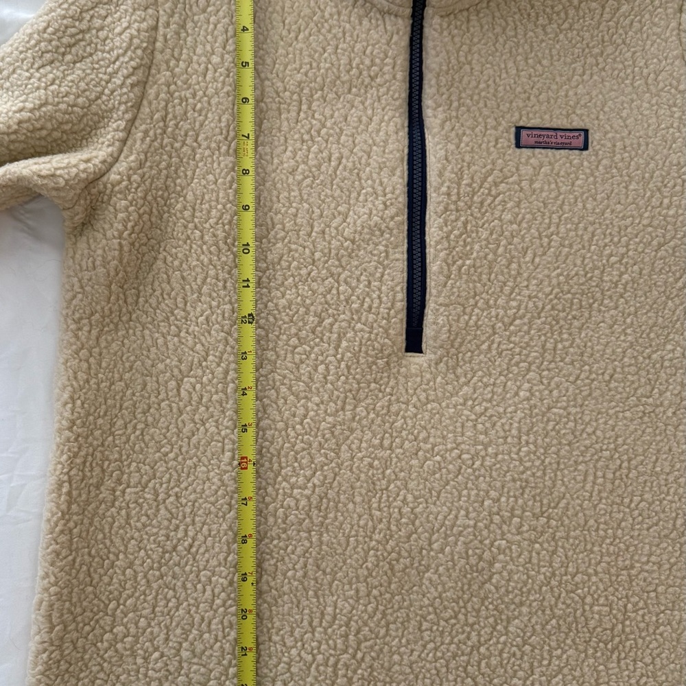 Vineyard Vines Cream Sherpa Fleece Pullover - Picture 6 of 6